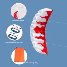 2 м двойной линии трюк воздушный змей-параплан с ручкой 30 м линия открытый Забавный Спорт Cometas Chinas Voladora Высокое качество мощность мягкий воздушный змей