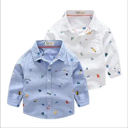 

Retail 2018 hot design basic baby shirt fashion shirt baby printing boy cotton long sleeve shirt full sleeve tops baby shirt