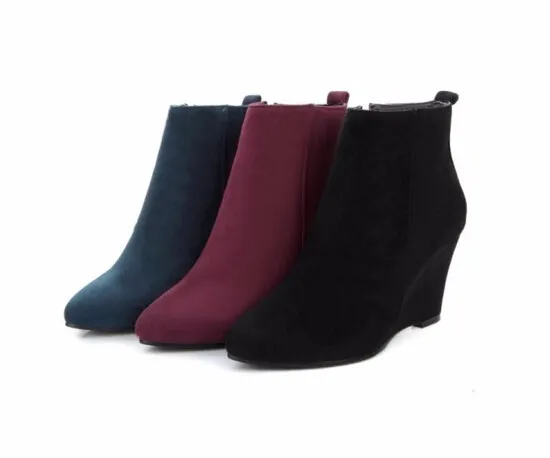 Осенняя обувь для женщин новые женские ботинки на танкетке модная обувь из флока ботильоны на платформе с высокими каблуками сапоги на высоких каблуках на шнуровке женская обувь z169
