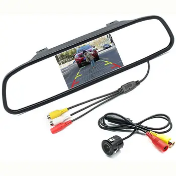 

2 In 1 Universal Bracket 4.3 Inch Mirror Monitor + Waterproof Rear View Parking Camera for Reversing Backup Assistance