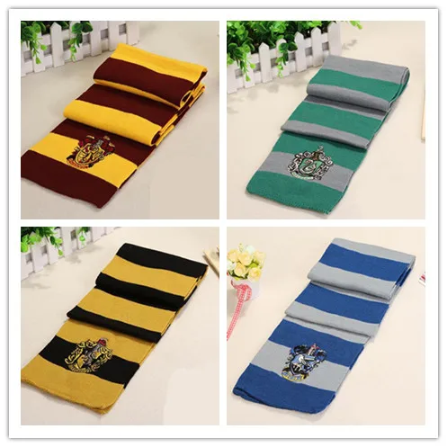 

Child Boy Girl Scarves Potter Harry Series Cotton Embroidered Striped Scarves Cute Wraps Badge Personality Cosplay Knit Scarve