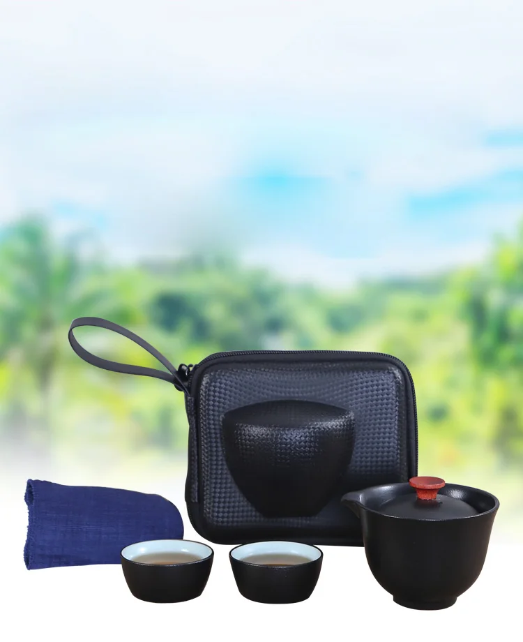 TANGPIN черная посуда керамическая чайник Gaiwan чайные наборы портативный дорожный чайный сервиз