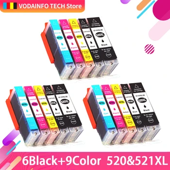 

15PK Compatible ink cartridge PGI-520 PGI-520XL CLI-521 for Canon Pixma MP540 MP550 MP560 MP620 MP630 MP640 MP980 MP990 MX860