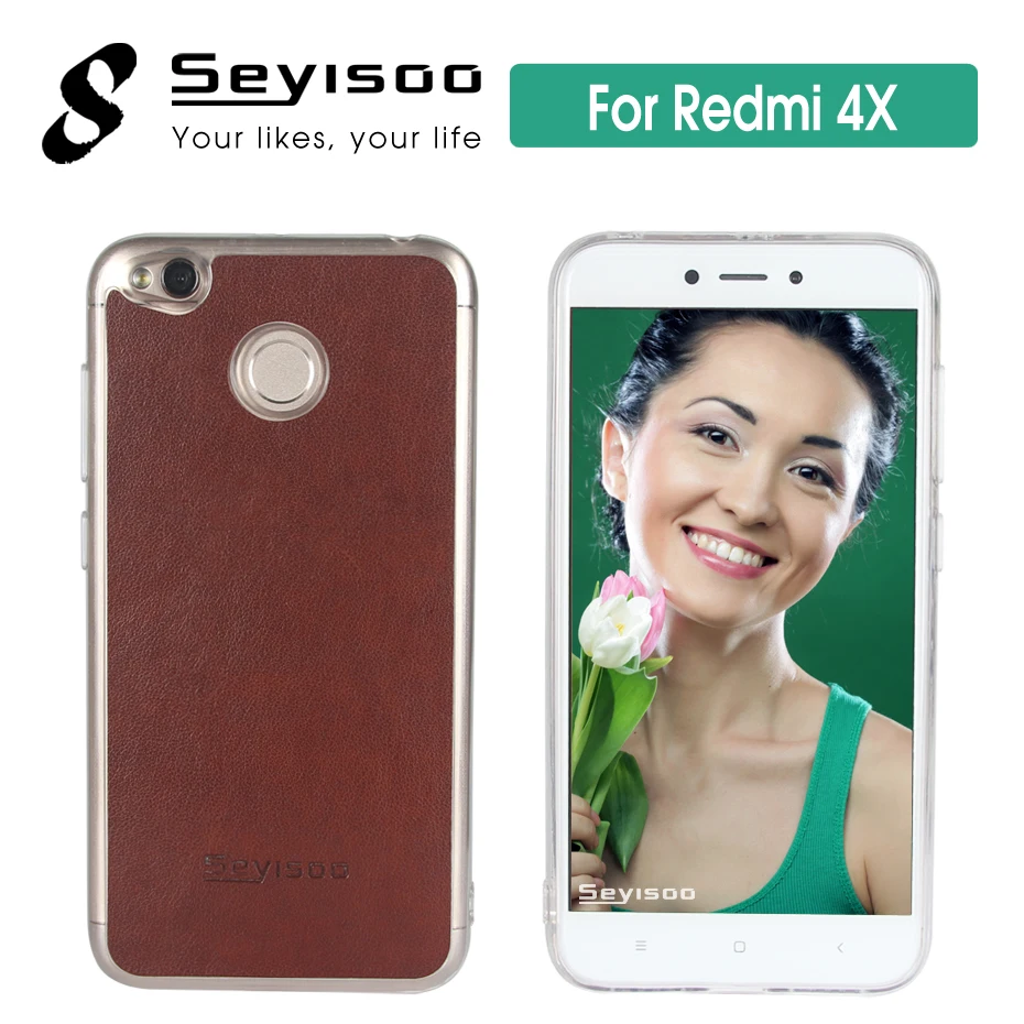 

Original Seyisoo Transparent TPU PU Leather Phone Cover Case for Xiaomi Redmi 4X Xiomi Redmi4x Pro Prime with Kickstand Gift