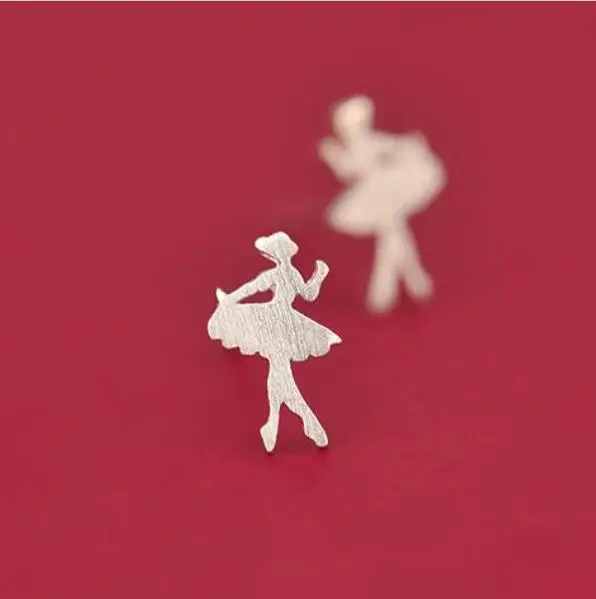 925 Sterling Silver Jewelry Earrings Cute Ballet Girl Earrings for Women Earrings Fashion Jewelry Brincos