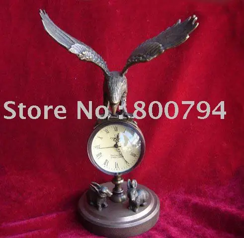 

Rare Vintage Copper Mechanical Clock, Hawk, 24cm*13cm