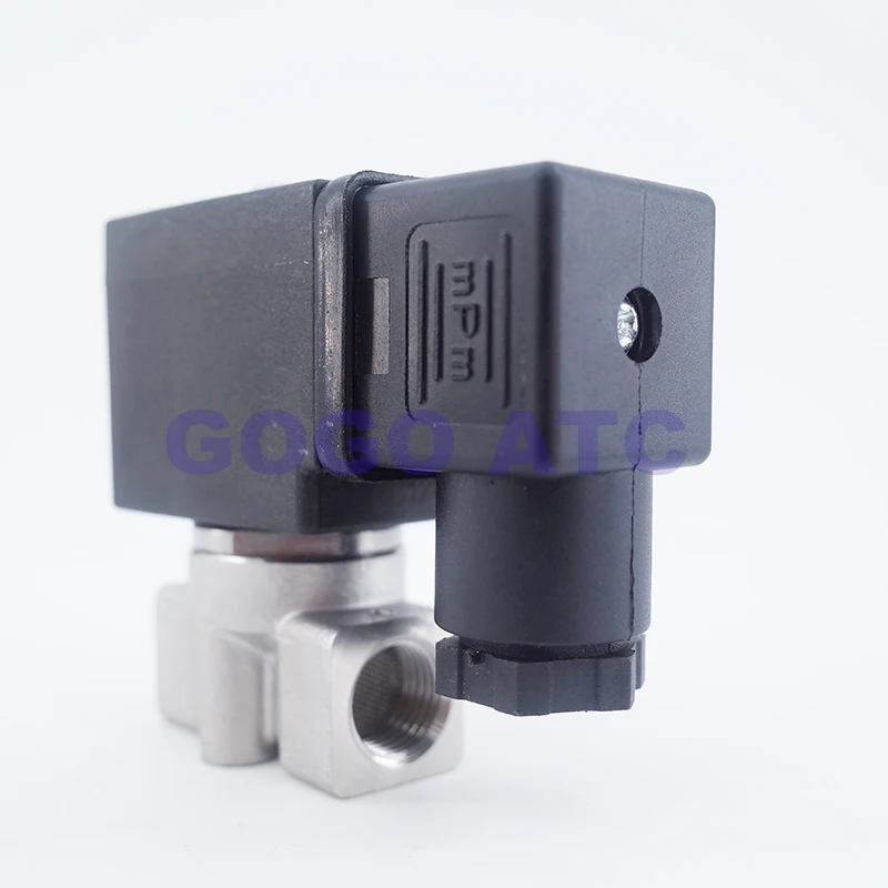 GOGO 0 40bar/20bar/15bar/10bar/7bar 2 ходовой SS304 электромагнитный клапан DC24V 1/4 &quotBSP отверстие