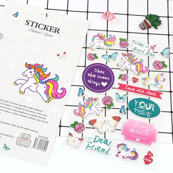 

18 pcs/pack Colour Unicorn Cartoon Bullet Journal Sticker Scrapbook Decoration PVC Stationery DIY Stickers School Office Supply