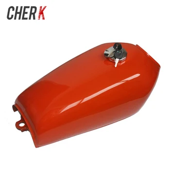 

Cherk Motorcycle 9L Gal Cafe Racer Gas Capacity Tank Universal Fuel Tank with Thick Iron Cap Switch for Honda CG125 CG125S CG250