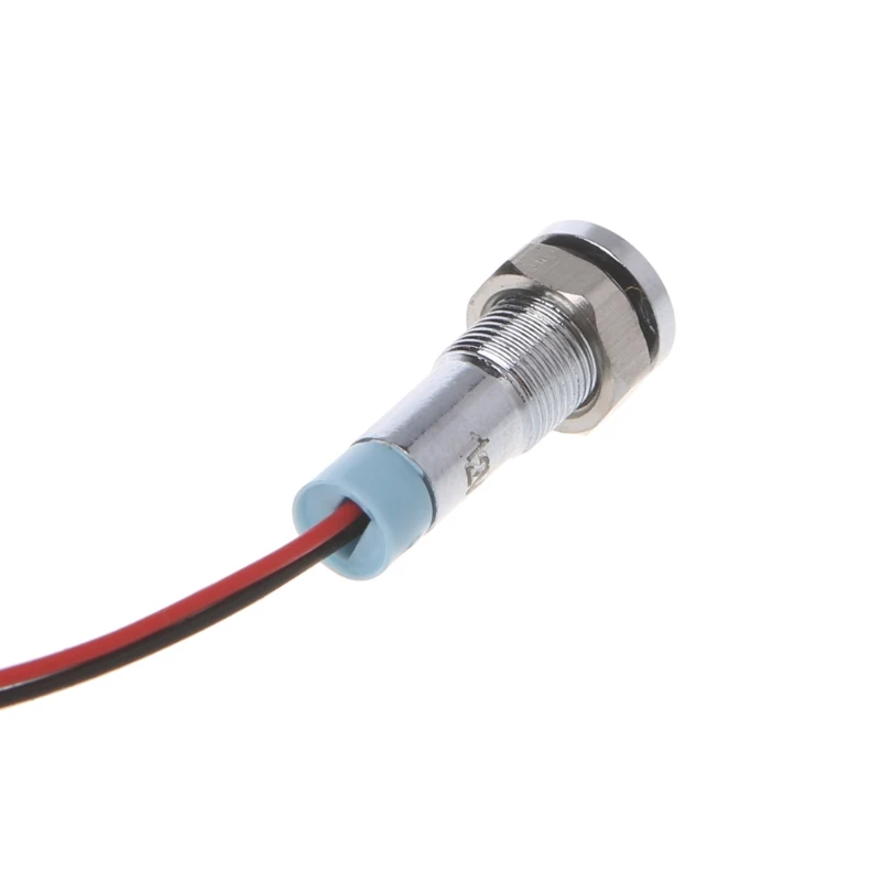 Ям 6 мм 1/4 "6 В Металл LED индикатор пилот пользовательские тире свет лампы с Провода красный/синий LED Цвет для Предупреждение индикатор