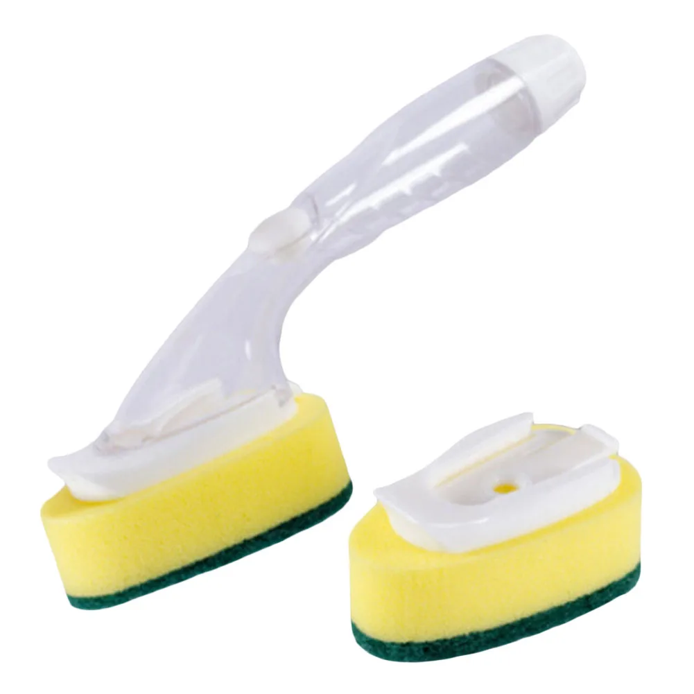 Dish Washing Tool Soap Dispenser Handle Refillable Bowls Cleaning