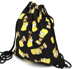 39x30 см Забавный Harajuku Милая ткань Drawstring сумки холст Kawaii сумки для хранения рюкзак 3d принт для женщин упаковка подарочный пакет мультфильм