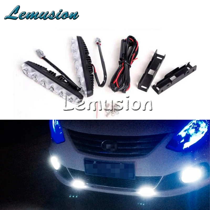 1pair Car LED Daytime Running Lights 12V LED DRL Lamp For Peugeot 307