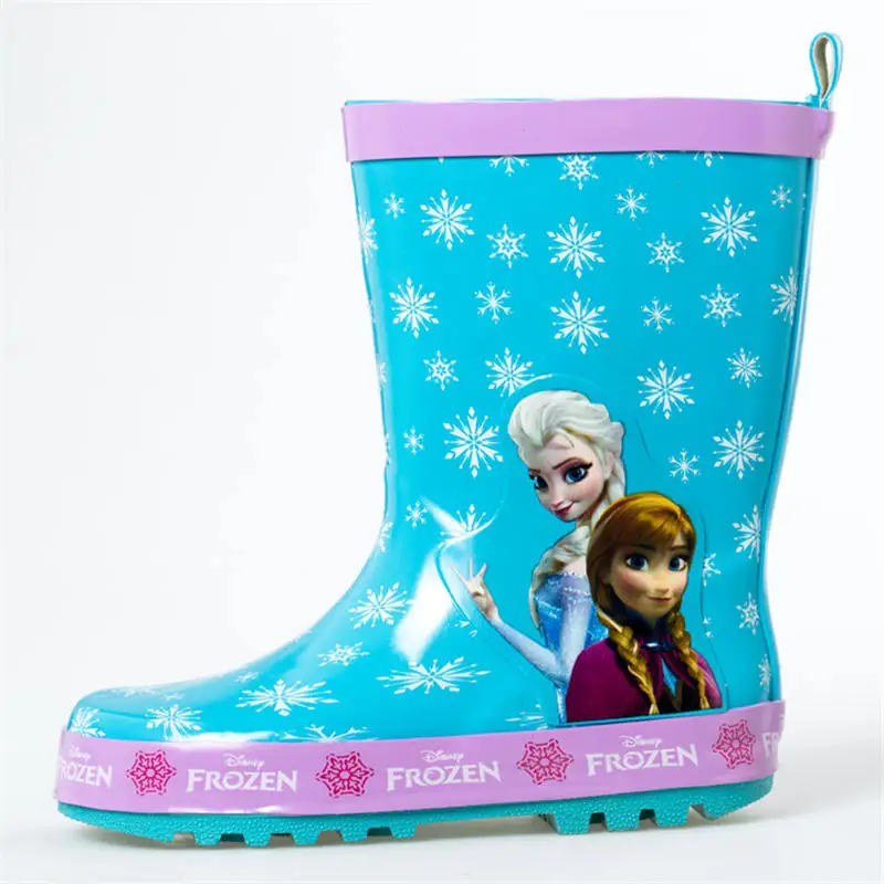 

2019 New Disney Frozen Princess Rain boots Girls Skid shoes Annie elsa Baby Water boots Children's overshoes rubber size 23-36