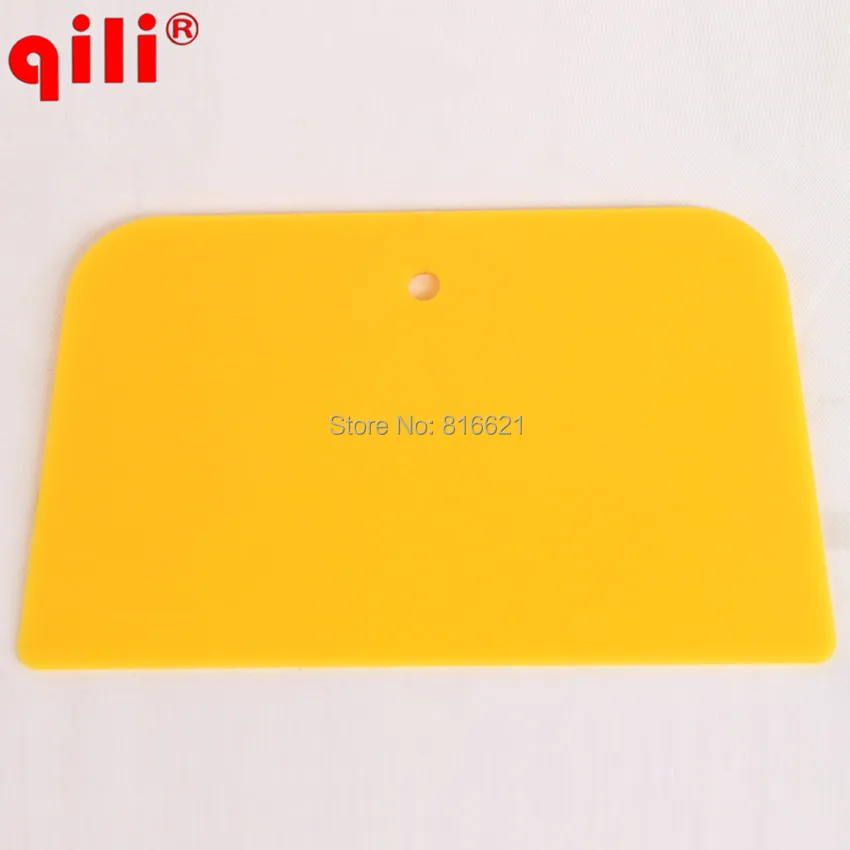 120 шт./лот DHL! Qili QG-28 углеродное волокно оберточная пластиковая скребок Инструменты с размером 13 см* 8 см практичный скребок желтый