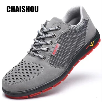 

CHAISHOU man shoes 2019 Genuine Leather Casual Shoes Comfortable Soft Breathable Men Insulated 6KV anti-static Work boots CS218