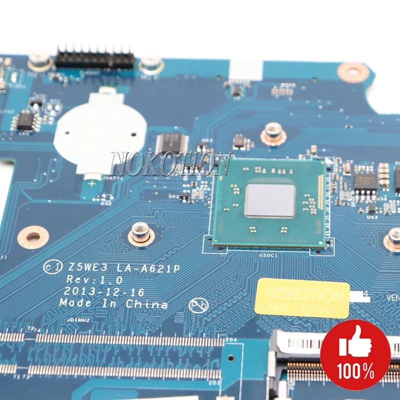 NOKOTION لشركة أيسر أسباير E1-510 E1-510-2500 اللوحة المحمول NBY4711002 ملحوظة. Y4711.002 Z5WE3 LA-A621P DDR3 SR1SG N2820 وحدة المعالجة المركزية