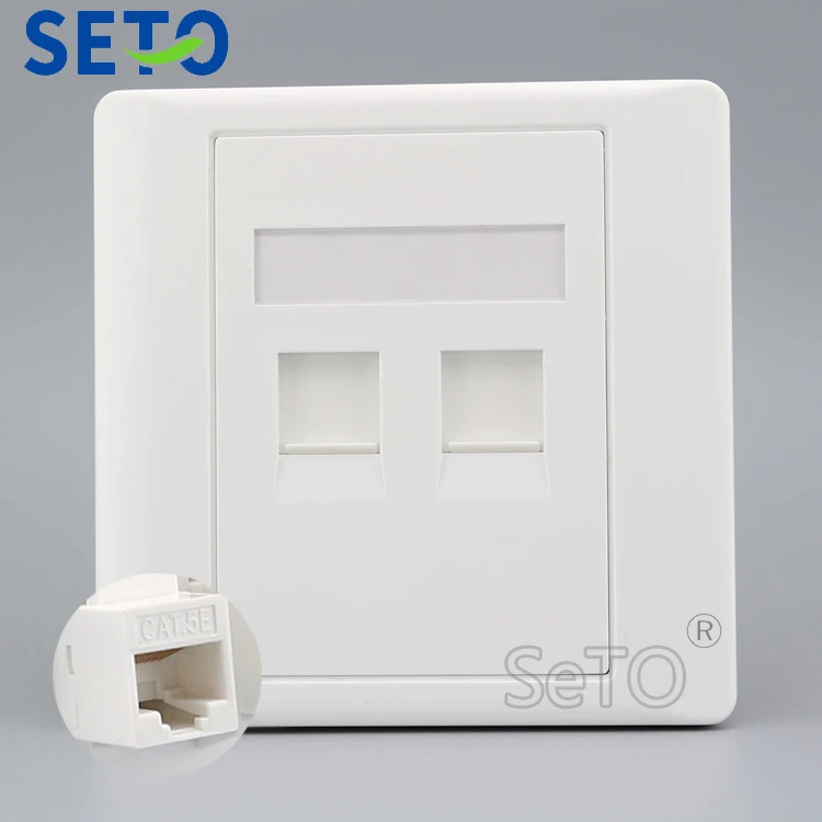 SeTo 86 Type Dual Ports Network LAN RJ45 Cat5e Direct Connection Wall ...