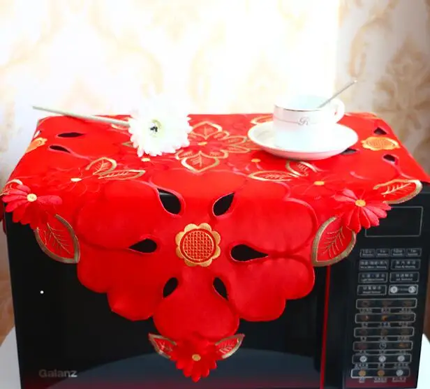 Роскошная красная квадратная атласная Скатерть mantel nappe вышитая чайная скатерть кухня отель дом Рождественский Свадебный декор