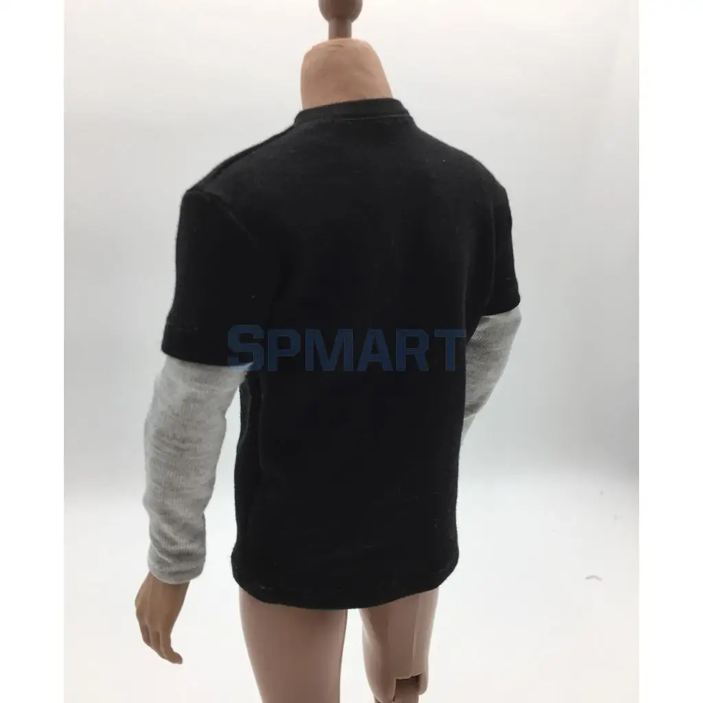 1/6 Scale Mens Double Sleeve Long T-shirt Top Clothing for 12