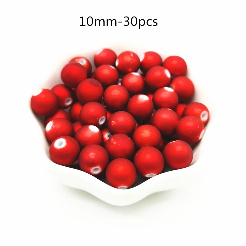 Red Matte Acrylic Beads