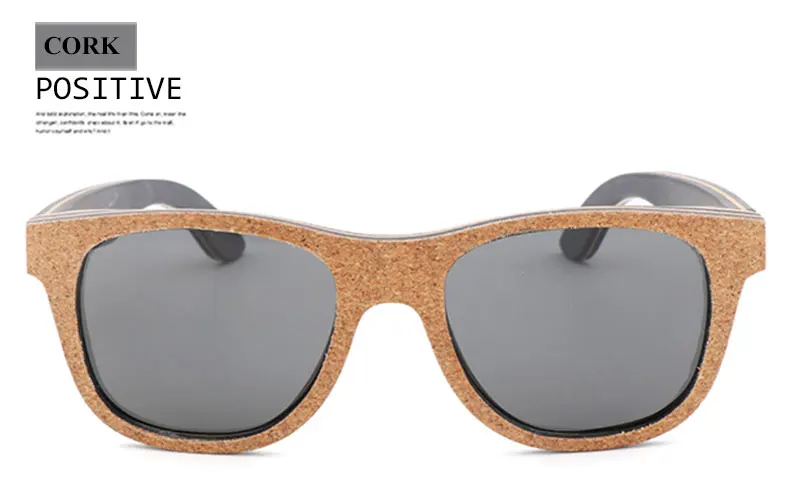 Пробковые Солнцезащитные очки женские UV400 деревянные солнцезащитные очки мужские Поляризованные солнечные ретро-очки Женские Модные Винтажные Солнцезащитные Очки