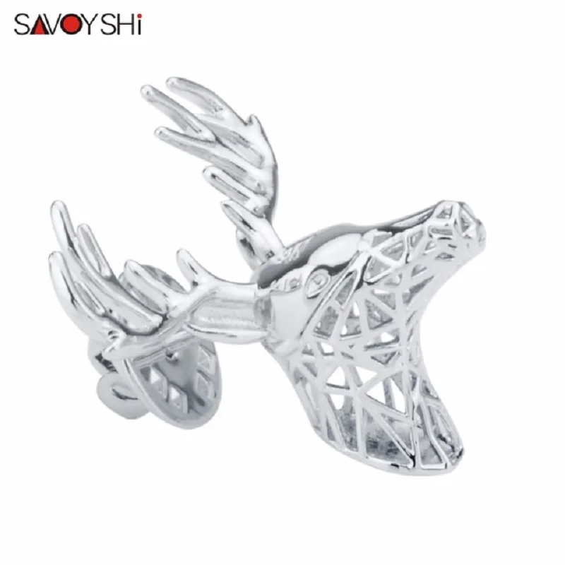 SAVOYSHI серебро в форме оленя шпильки с отворотом шпильки прекрасный подарок для мужские Броши Воротник бренд дизайн ювелирных изделий «сделай сам» вечерние помолвки - Окраска металла: Brooches