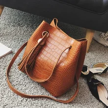 2016 New Fashion Women Leather Handbags Female Bolsos Crocodile Shoulder Bag Messenger Bags Autumn Winter Composite Bags
