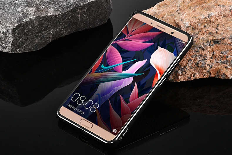 iMatch Luxury Aluminum Metal Bumper Carbon Fiber Back Cover Case for Huawei Mate 10