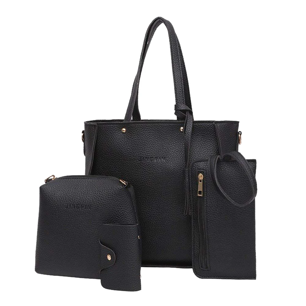 

new hotsale fashion high quality casual lady Women Fashion Handbag Shoulder Bag Purse Leather Tote Bag 4 Pieces
