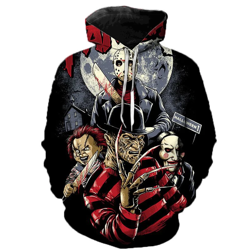 

Freddy Jason Murderers Horror Movies 3D Printed Hoodies Men / Women Hooded Sweatshirts Spring Outerwear Unisex Polluver 3XS-5XL