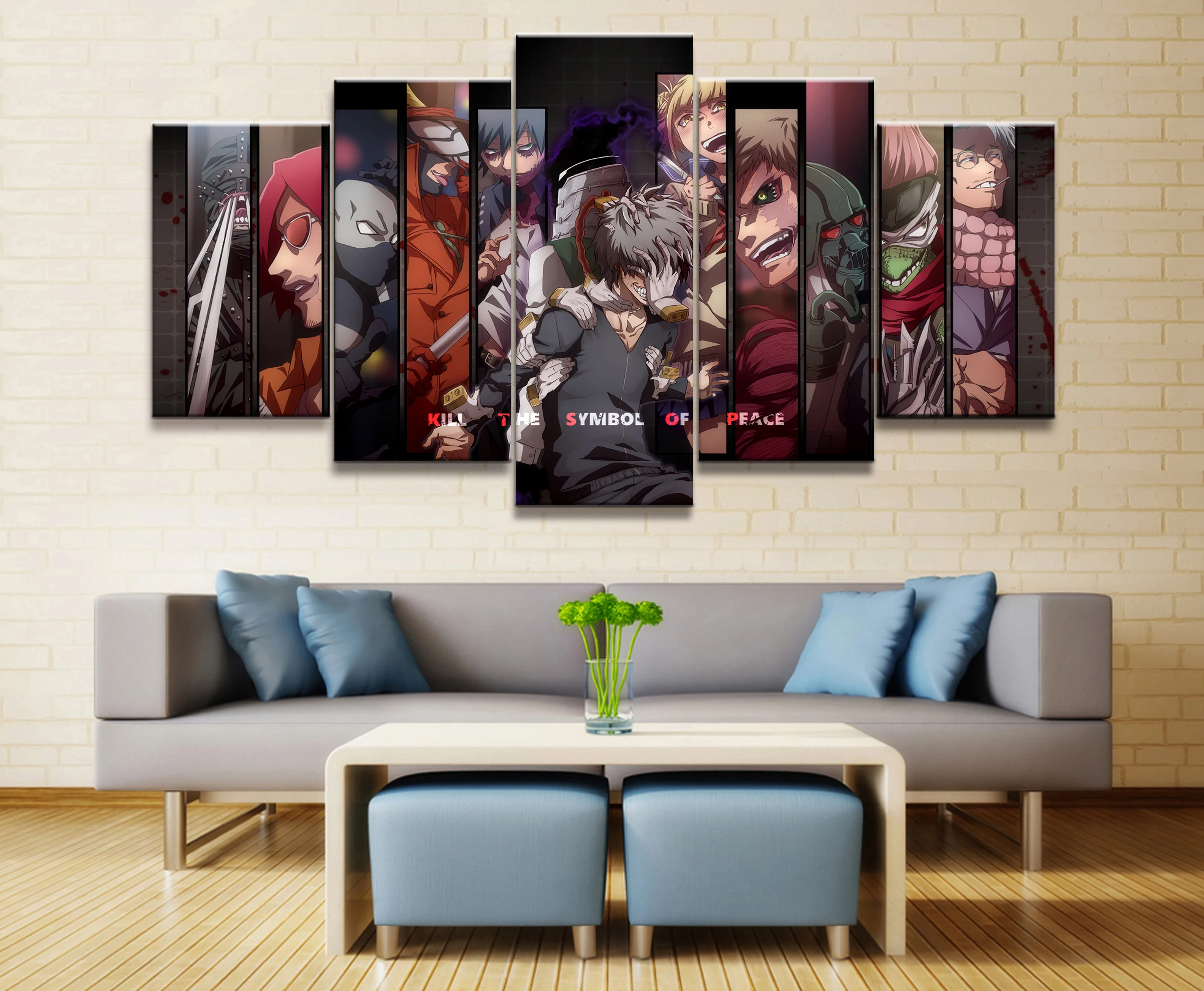 Wall Art Poster Painting Modular Pictures For Living Room Decorative Pictures Canvas Printed 5 Panel My Hero Academia Animation