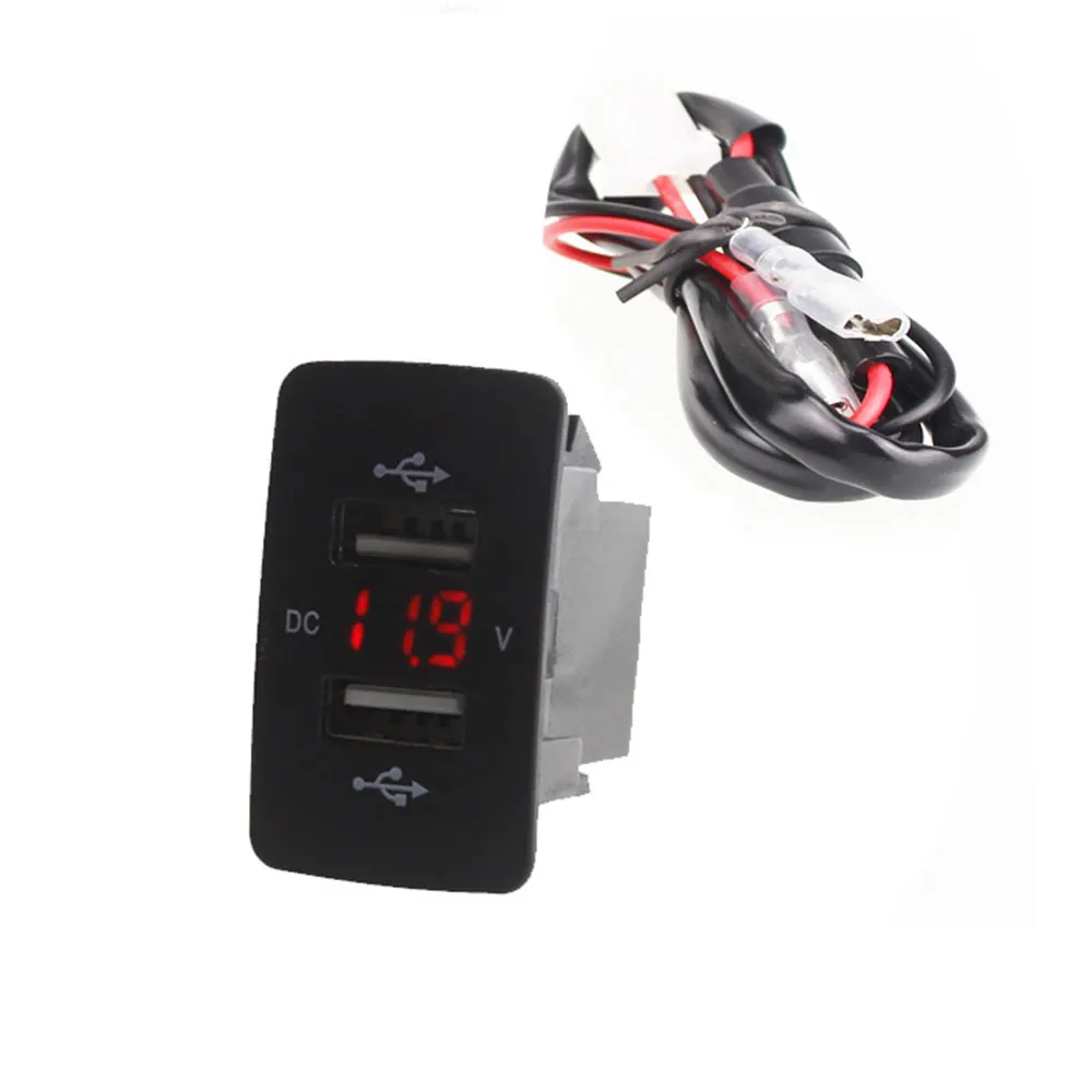 Red Vehemo ABS Авто USB Tamper Proof автомобильное зарядное устройство USB экономия времени автоматический двойной USB для Многофункциональные инструменты дисплей напряжения - Цвет: Red