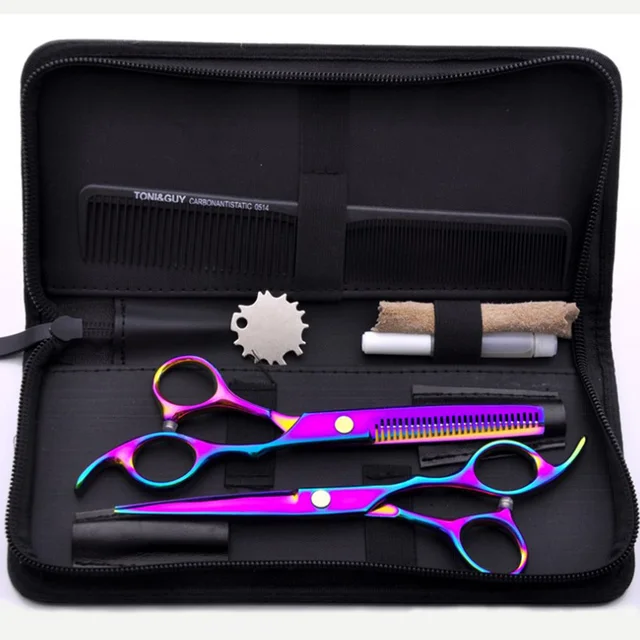 6 inch Color Pet Grooming Hairdressing Scissors Set Dog Cat Grooming Hair Cut Scissors Set Pet Accessories