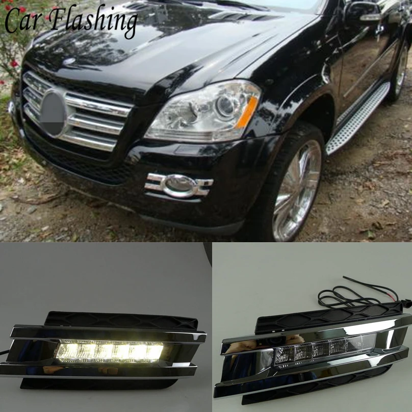 

Car flashing For Mercedes W164 GL320 GL350 GL420 GL450 GL550 2006-2009 Daylight Car LED DRL Daytime Running Lights Fog head Lamp
