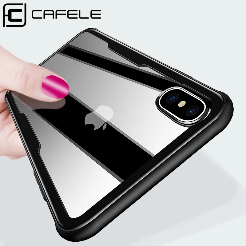 CAFELE Tempered Glass Back Case for iphone X Xs Max XR TPU