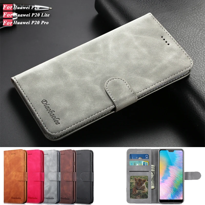 

For Huawei P20 Case Luxury Retro Leather Flip Stand Wallet Book Phone Cover For Huawei P20 Lite Case Huawei P20 Pro Cover Coque