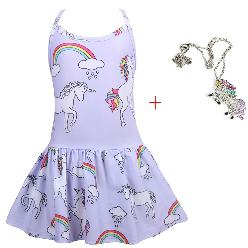 2019 New Summer Unicorn Baby Girls Moana Beach Style Dress Smallana One Piece Costumi Da Bagno Bambini Bambini Unicornio Girl Costumi Da Bagno