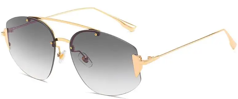 C1 gold gray Ретро женские солнцезащитные очки очки знаменитостей 90 S большие солнцезащитные очки для женщин градиентные линзы металлические солнцезащитные очки oculos de sol - Цвет линз: C1 gold gray