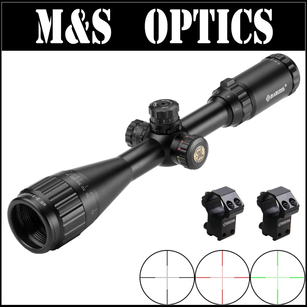 

Marcool EST 3-9X40 AOIRGL Dot Sight Hunting Riflescope Iluminated Airsoft Guns Optical Rifle Scope With Sunshade For AR15