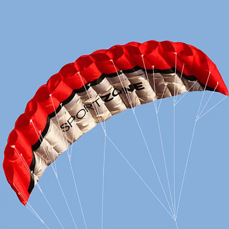 

2017 Family Playing Power Dual Line Stunt Parachute Rainbow Sports Beach Kite 30m Nylon Flying Lines For Beginner hot