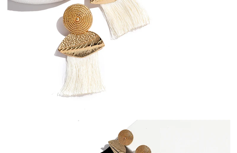 BTSETS Long Drop Earrings For Women Gold Color Ethnic Tassel Dangle Statement Earrings Boho Hanging Wedding Indian Earrings (4)
