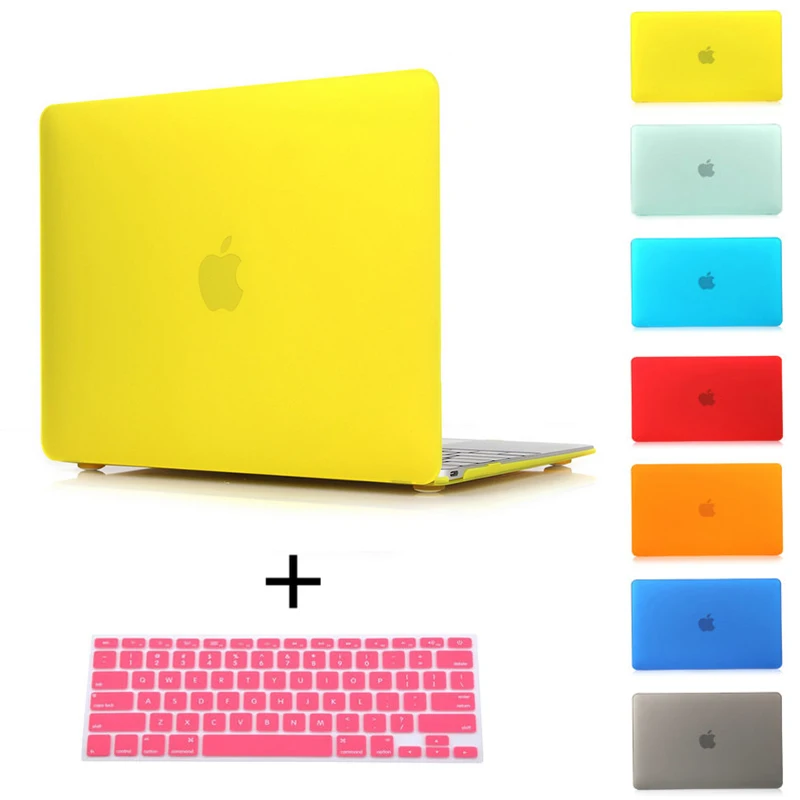 2в1 Кристально Чистая матовая твердая прорезиненная Крышка корпуса для Macbook Pro 13 15