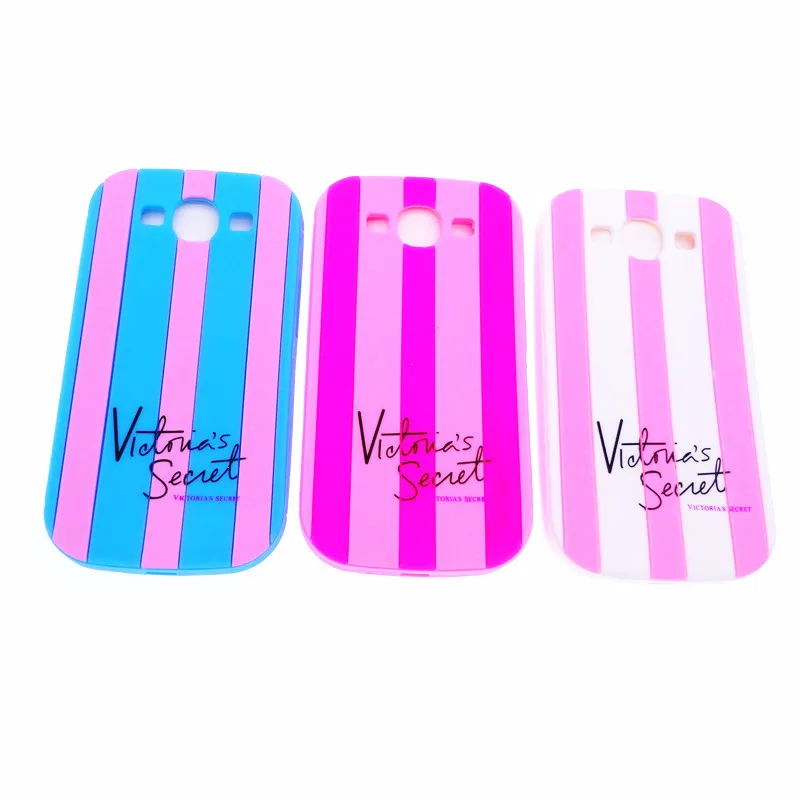 

Fashion Colorful Pink Rose Stripe Victoria Style Soft Rubber Silicone Phone Cover Case for Samsung Galaxy S3 i9300 i9308 i939