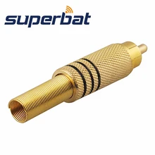 Superbat 3,5 мм-RCA прямой штекер штырьковый обжим разъем желтый для кабеля RG59