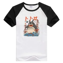 Футболка с коротким рукавом для мужчин и женщин с принтом «сосед Тоторо», удобная футболка с крутым принтом, футболки GA1336