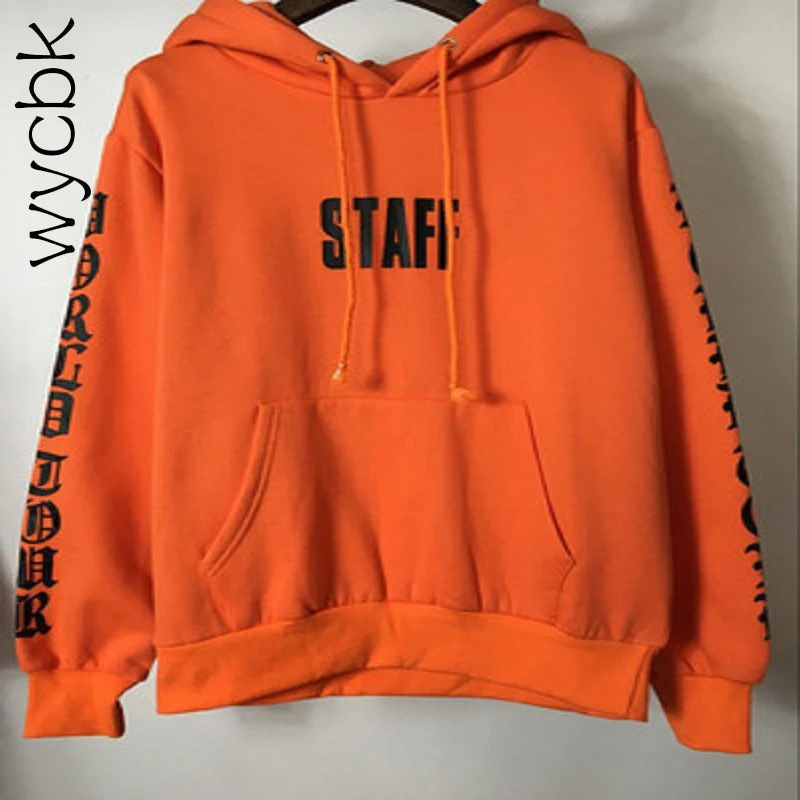 

wycbk Orange Purpose Toure Hoodies With Fleece Staff Hoody Sweatshirts Men Women Justin bieber Streetwear China Size