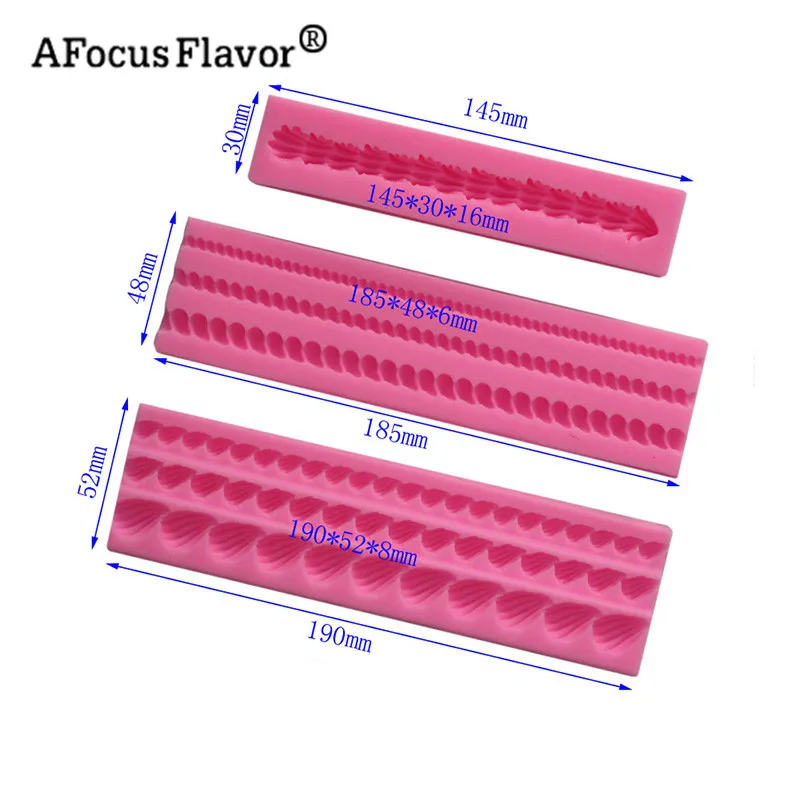 3D длинные полосы твист веревка окружающий край торт границы кружева силиконовая форма для выпечки торт Gumpaste SugarCraft украшения инструмент