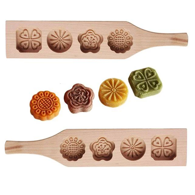 

Practical Beech Baking Tool Cake Chocolate Biscuit Mold Moon Cake Mold Wooden Baking Tools for Cakes
