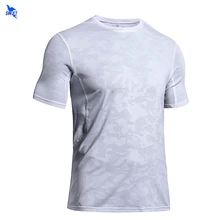 Полиэфирная жаккардовая сетчатая Мужская футболка, рубашка для бодибилдинга, брендовая одежда, мужская футболка для фитнеса, бега, быстросохнущие дышащие топы